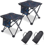 VOLIXOD 2 Pack Folding Portable Camping Stool for Adults, Lightweight Collapsible Stool for Outdoor Footrest Fishing Hiking Gardening and Beach with Carry Bag(400 LBS Capacity)