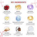 25 Pcs Mother's Day Gift, Red Rose Bath & Body Gift Basket Set for Women, Hydrating Skin Care Set, Home Spa Self Care Gifts, Cosmetic Bag, Necklace, Christmas, Birthday, Anniversary