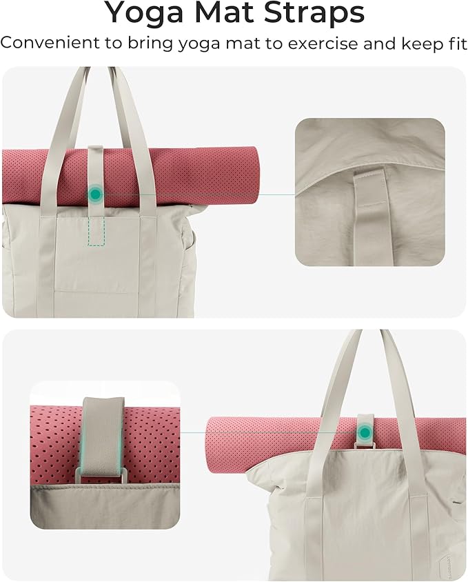 BAGSMART Tote Bag for Women, Tote Bag with Zipper Work Tote with Compartments Nurse Shoulder Hanbag for Travel, Gym
