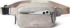 LATMAP 2L Fanny Packs Everywhere Belt Bag Small Fashion Crossbody Waist Pack Faux Leather Waterproof Sling Chest Bag For Women Trendy Grey