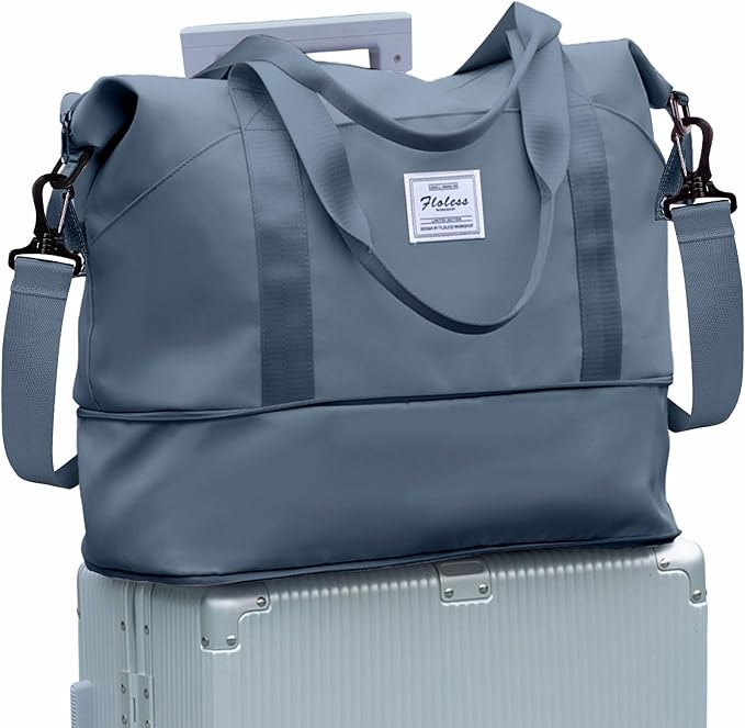 Travel Duffel Bag, Sports Tote Gym Bag, Shoulder Weekender Overnight Bag for Women