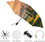 Cowboy Black Hat Western Boots Umbrellas for Rain Portable Travel Umbrellas Lightweight Automatic Windproof Folding Umbrella Compact Outdoor Beach Umbrella for Women, Men