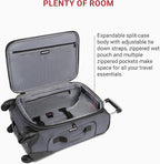 SWISSGEAR Sion Softside Expandable Spinner Luggage Durable Lightweight Travel Suitcase, Dark Grey, Carry-On 21-Inch