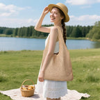 WantGor Crochet Bags, Beach Mesh Tote Bag Womens Shoulder Shopping Handbag Casual Travel Totes Bag Foldable Hobo Bags