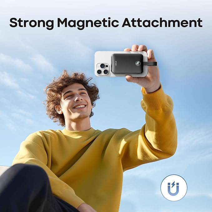 iWALK Magnetic Power Bank 10000mAh, 30W Wireless Portable Charger with Fast Charging USB-C Cable,Qi2 Certified 15W Battery Pack with LED Display for iPhone 17/16/16 Pro/15/14/13 Series, Samsung Galaxy