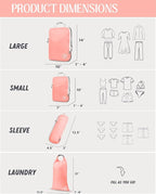 Compression Packing Cubes for Travel, 6-Piece Lightweight Packing Cubes Set for Carry-On Luggage & Backpacks – TRIPPED Travel Gear (Coral Bloom)