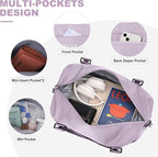 HYC00 Travel Duffel Bag,Carry-on Overnight Weekender Bags for Women,Sports Tote Gym Bag with Wet Pocket