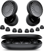Ear Plugs for Sleeping Noise Cancelling, 50dB Soft Earplugs for Concert, Reusable Ear Plugs for Noise Reduction with Case & 8 Eartips, for Sleeping, Concert, Working, Studying, Traveling (Black)