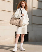 LOVEVOOK Puffer Tote Bag for Women, V-Quilted Puffy Teacher Tote Nurse Bag, Large Shoulder Laptop Purse for Work Travel Gym