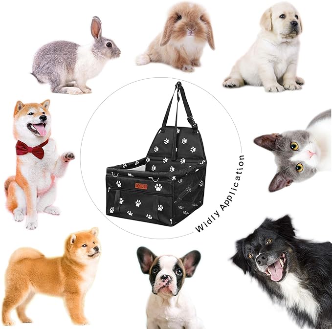 BYGD Dog Car Seat - Breathable & Foldable Pet Basket with Cushion, Suitable for Small & Medium Pets