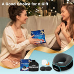 Travel Pillow Neck Pillow for Airplane Travel Essentials - Memory Foam Travel Neck Pillow, Stops Head Bobbing With Eye Mask & Earplugs, Portable Carry Bag for Long Flights| Airplane Accessories Black