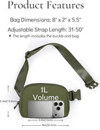 YOSHUYUKI Cross Body Fanny Packs for Women Men Fashion Waist Bag Pouch Nylon Small Travel Crossbody Bags Mini Purse Everywhere Belt Bag Bum Bag with Adjustable Strap for Running Hiking Dim Olive