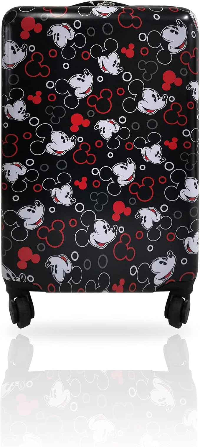 Fast Forward 20 Inches Mickey Mouse Suitcase For Kids - Hard Sided Tween Spinner Travel Trolley Kids Suitcase For Boys with Wheels
