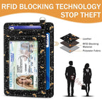 Yonlevres Mushroom Credit Card Holder Slim Wallet, RFID Wallet Women Front Pocket Small Card Holder, Travel Funny Cute Thin Card Case with ID Window PU Leather RFID Blocking Card Organizer Gifts Girls