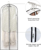 Mskitchen Clear Garment Storage with 4" Gusseted Hanging Covers - Durable, Transparent Protectors for Long Coats, Gowns, Dresses - 24"x 60"x 4" / 6 Pack