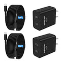 45W 2Pack Super Fast Charger USB C Dual Port Android Phone Charger Type C Fast Charging Block with 10FT Type-C Charger Cord for Samsung Galaxy S26 Ultra/S26/S26+/S25/S24/S23/S22/S21+/iPhone 17/16/15