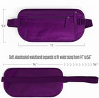 VENTURE 4TH Money Belt for Travel – Slim Hidden Under-Clothes RFID Blocking Anti-Theft Passport Holder & Travel Wallet Pouch for Men & Women to Protect Cash, Cards & Documents (Sleek Purple)