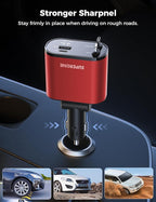 SUPERONE 【Upgraded】 Retractable Car Charger 4 in 1, Fast Car Phone Charger with Cord 2.6ft, USB C and Apple Car Charger Adapter, Compatible with iPhone 17/16/15/15 Pro Max/14/13/12/11, Galaxy, Pixel