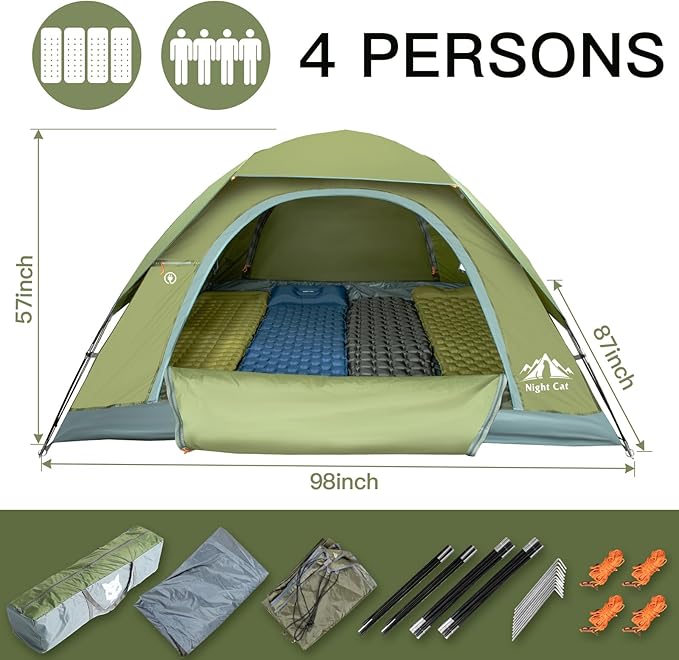 Night Cat Upgraded Backpacking Tents 1 2 Persons Easy Clip Setup Camping Tent Adults Scouts Heavy Rainproof Compact Lightweight