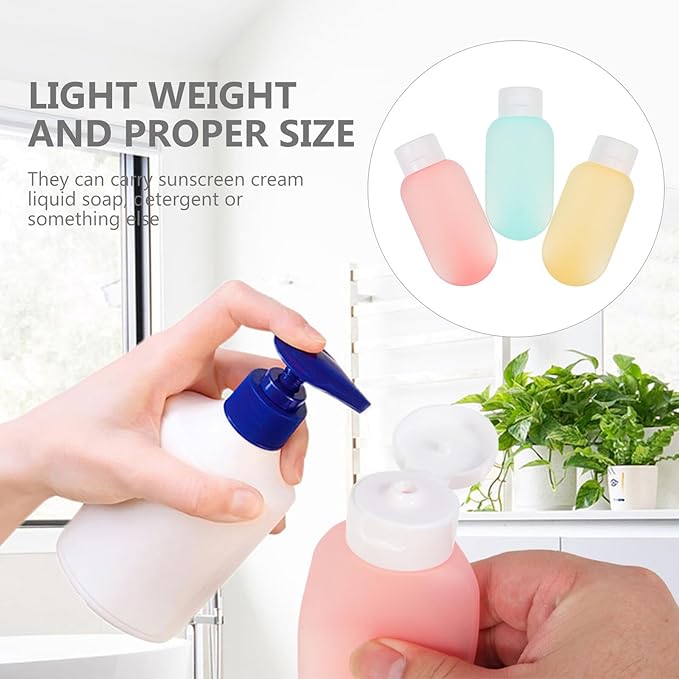STOBAZA Leak-proof Lotion Sub Bottles and Shampoo Containers 3pcs 60ml Abs Flip-top Travel Refillable Toiletries Bottles for Travel and Personal Care