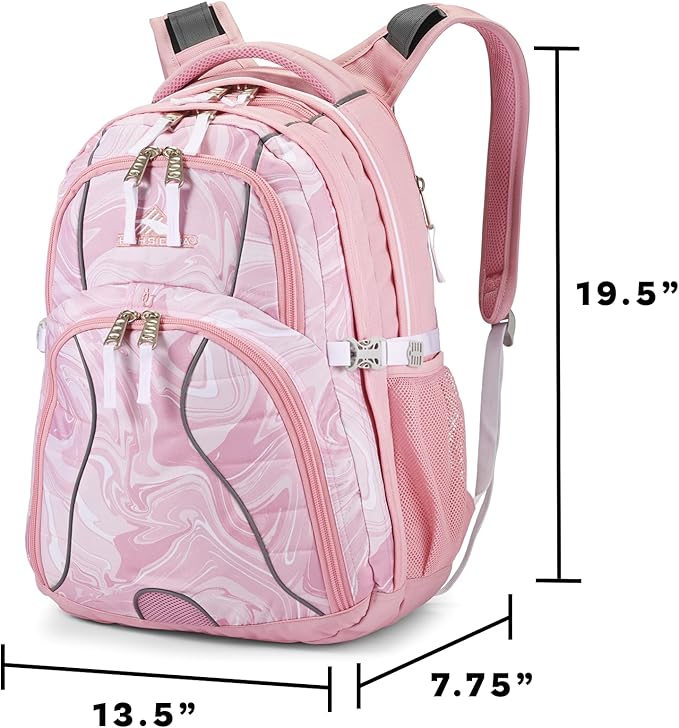 High Sierra Swerve Daypack, Pink Marble - Bubblegum Pink, One Size