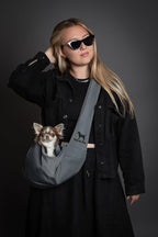 Noah & Paw Dog Sling Carrier for Small Dogs 3-10lb, Dog Sling for Small Dogs and Cats, Dog Carrier with Adjustable Padded Strap, Premium Twill, Lined with Fur, Double Safety Feature, Machine Washable
