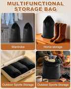 2 Pcs Shoe Bags for Travel, 21.2"x13.3" Large Boot Bags for Cowboy Boots, Washable Velvet Dust Bag with Drawstring for Dress Shoes, Handbags and Clothing, Suitable for Travel and Home Storage