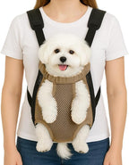 Dog Backpack Carrier, Adjustable Pet Front Carriers, Legs Out Carrying Sling Travel Bag for Small Medium Dogs 2.5-4 Lbs, Soft Wearable Puppy Chest Carry Backpacks for Walking/Hiking/Camping/Traveling