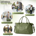 Travel Duffle Bag, Weekender Travel Bag Men Small Gym Bag for Women, Hospital Bag for Labor and Delivery, Overnight Bag Luggage Bag with Trolley Sleeve, Airplane Travel Essentials for Flying(Green)