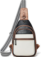 LATMAP Sling Bag For Women Faux Leather Small Casual Daypack Backpack Fanny Pack Crossbody Chest Bags Purse