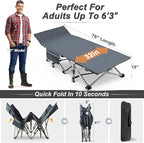 ABORON XXL Camping Cot for Adults 900LBS - 78"×32" Oversized Folding Bed with Mattress Pad, Heavy Duty 1200D Oxford Outdoor Cot with Carry Bag