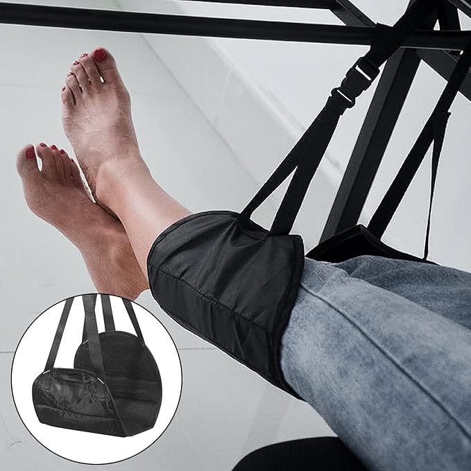 Airplane FootrestAirplane Foot Rest, Portable Travel Foot Hammock, Airplane Accessories, Adjustable Flying Feet Rest for Travel, for Long Flight Bus Train Office
