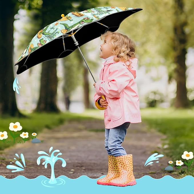 ALAZA Kids Umbrella Stick Umbrellas Cute Umbrella for Boys Girls Toddler UV/Sun Rain Windproof