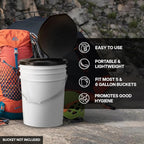 72 HRS Premium Portable Camping Toilet Seat with Lid for 5 Gallon Buckets, Outdoor Camping, Hiking, Emergencies - Perfect for Emergency Preparedness, Backcountry, Car, Boat, Road Trips (No Bucket)