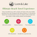 Loon & Lake Luxury Beach Towels Set of 2 - Retro Stripes | 2 Pack 30" x 60" | Crafted from 100% Combed Cotton | Ultra Plush & Super Soft | Retro Collection 1984