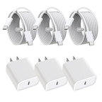 iPhone 16 15 Charger Fast Charging,3Pack 20W Fast Charging USB C Charger with 10Foot Long Type C to C Cable Cord TypeC Block Brick for iPhone 17/16e/16/16Pro/16 Plus/16 ProMax/15 Pro,iPad Air/Pro/Mini