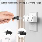 [ETL Listed] Cable Matters 2-Pack Spaced 3 Outlet Adapter, 3 Plug Wall Adapter, Grounded Plug Extender