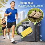 Shoe Washing Machine Bags with Protective Zipper, 2-Pack Reusable Shoe Washing Bag for Sneakers, Tennis & Running Shoes - Yellow