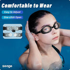 Seago 2 Pack Swimming Goggles Anti-fog Anti-UV Silicone Swim Goggles Adult Women Men