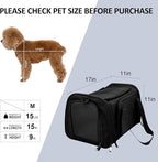 Henkelion Cat Carriers Dog Carrier Pet Carrier for Small / Medium Cats Dogs Puppies (Up To 15lbs), TSA Airline Approved Small Dog Carrier Soft Sided, Collapsible Waterproof Travel Puppy Carrier -Black