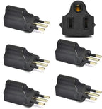 Ceptics Italy CEI-23-16/VII Travel Power Plug Adapter Accepts NEMA 5-15R - ETL Certified - Industrial Grade (IG-12-5PK) Black
