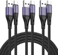 USB Type C Cable Fast Charging,3pack 10ft Premium Nylon Braided 3A Rapid Charger Quick Cord,Type C to A Cable Compatible for Samsung Galaxy S21 S20 S10 S9 S8 Plus,Note 20 10 9 8, LG V50 V40 G8（Purple）