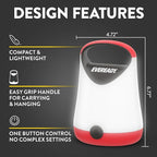 Eveready LED Camping Lantern X-250 (2-Pack), Super Bright Tent Lights, Rugged Water Resistant LED Lanterns, 100 Hour Run-time (Batteries Included), Red and Black