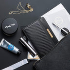 Passport Holder Cover RFID Blocking Slim Minimalism Travel Wallet Carbon Fibre Card Organizer,Black