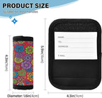 Boho Mandala Flowers Luggage Handle Cover and Instant Suitcase Identifier, 4 Pack, 5.9 x 4.3 Inches No-Slip Luggage Handle Wraps with Writable Luggage Tags