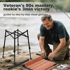 Odoland Portable Camping Table, 18.3"L x 16.5"W Folding Table with Adjustable Height 16.5" - 23.6", Large Beach Table with Storage Bag for Outdoor Camp, Cooking, Picnic, Travelling, Backyards, Fishing