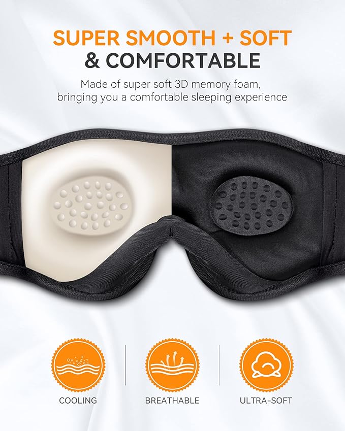 MUSICOZY Sleep Headphones Bluetooth 5.4 Headband Sleeping Eye Mask for Mom Women Men Wireless Music Earbuds Earphones for Side Sleepers Built-in HD Speakers Cool Gadgets Unique Gifts