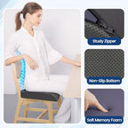 SweetSlubr Seat Cushion for Tailbone Pain Relief, Office Chair Cushion, Memory Foam Large Chair Cushion with Non-Slip Cover for Soft Support at Office Chair, Car Seat, Airplane Grey/2X-Large