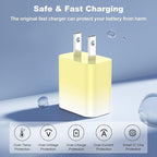 GREPHONE iPhone Charger Fast Charging,20W PD USB C Wall Charger 4 Pack with 6FT Fast Charging Cable - Fast Charger for iPhone 14/14 Pro Max/13/13 Pro/12/12 Pro/11/11 Pro/XS, iPad(Yellow)
