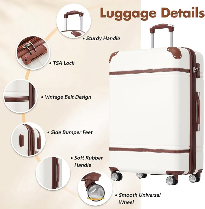 Merax Luggage Set 28 IN Hardside Suitcase with Duffel Bags Luggage with Spinner Wheels